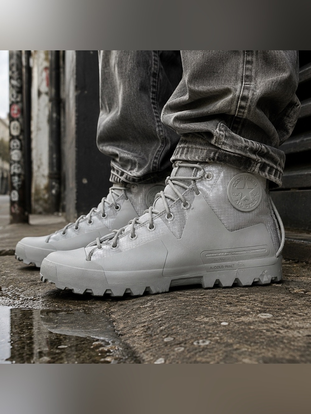 Converse x A-COLD-WALL ACW Gray Lugged High Top Sneakers